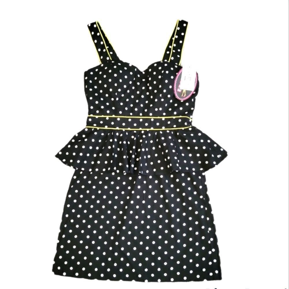 NWT PAPERDOLL VINTAGE STYLE PEPLAM DRESS W/BUILT IN PADDED BRA CUPS SZ. 5